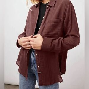 Rails Ellis Shirt Organic Cotton Russet Medium NWT $168